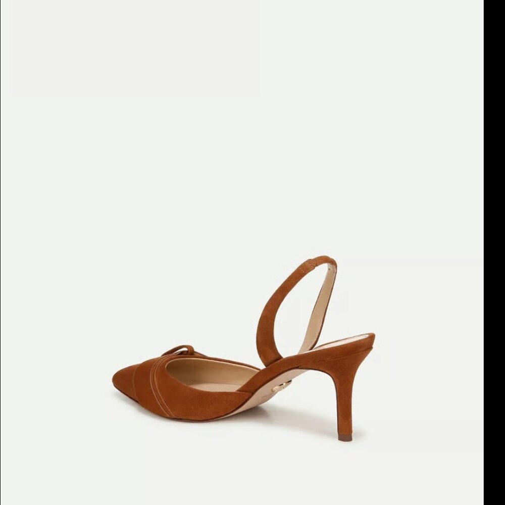 Veronica Beard Brown Suede Pointed-Toe Slingback Heels - Picture 6 of 9